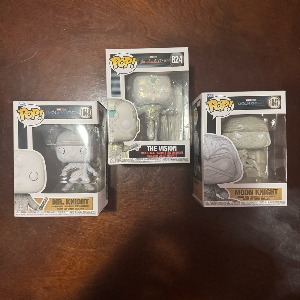 Marvel Moon Knight And The Vision Funko Pop Lot White Costume Funko Lot (ALL 3)